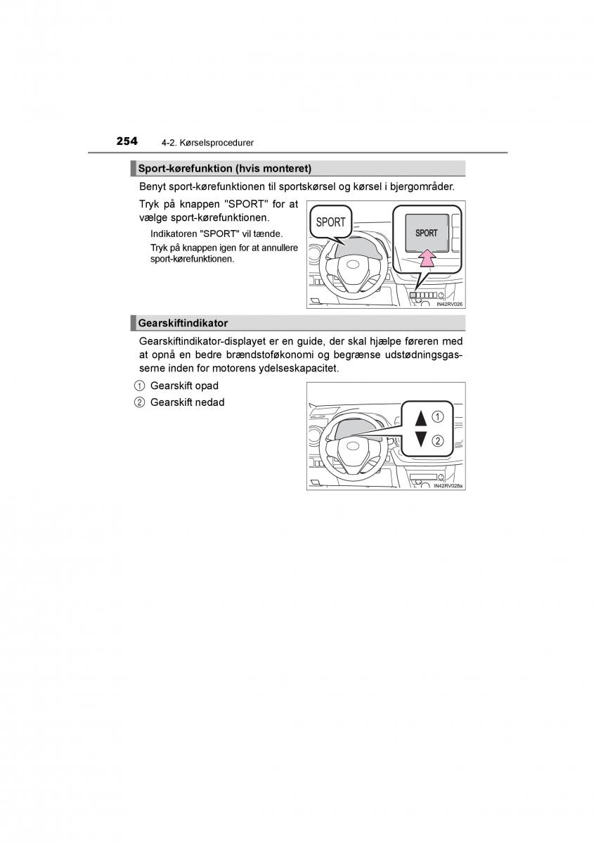 Toyota RAV4 IV 4 Bilens instruktionsbog / page 254