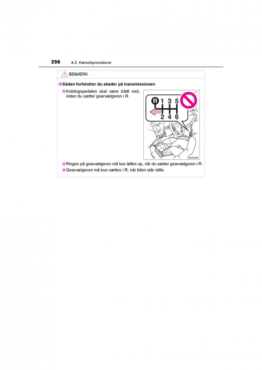 Toyota RAV4 IV 4 Bilens instruktionsbog / page 256