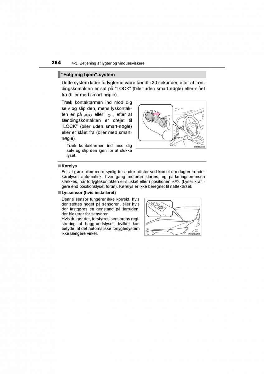 Toyota RAV4 IV 4 Bilens instruktionsbog / page 264