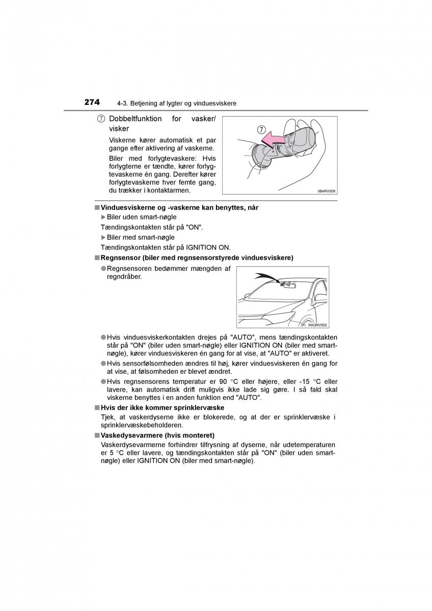 Toyota RAV4 IV 4 Bilens instruktionsbog / page 274