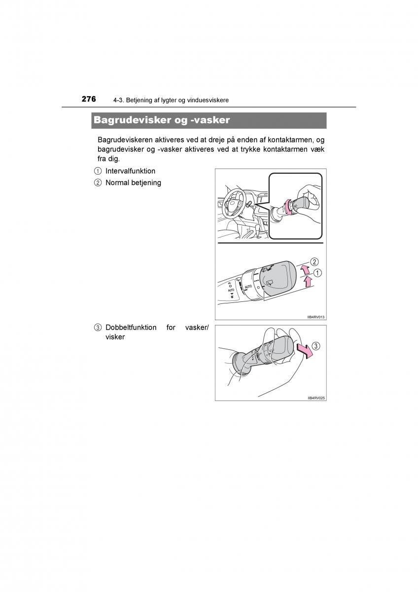 Toyota RAV4 IV 4 Bilens instruktionsbog / page 276