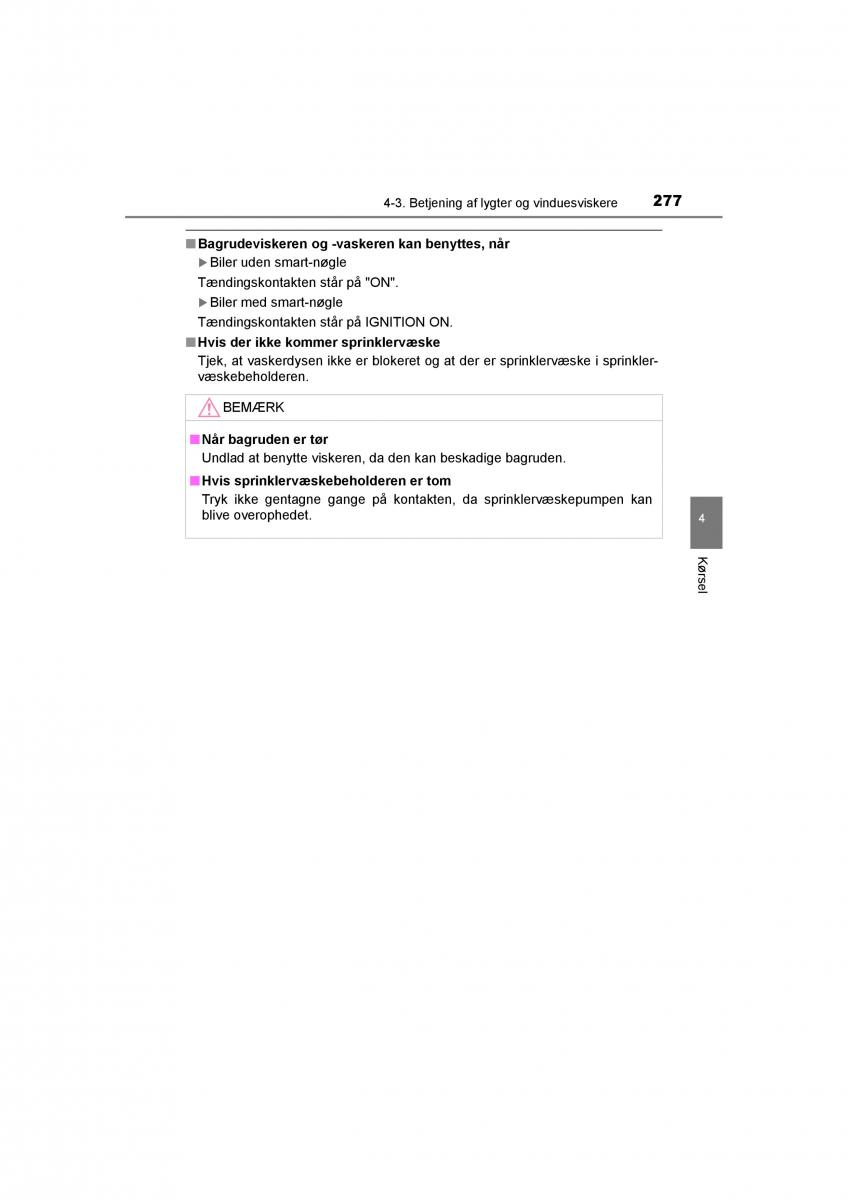 Toyota RAV4 IV 4 Bilens instruktionsbog / page 277