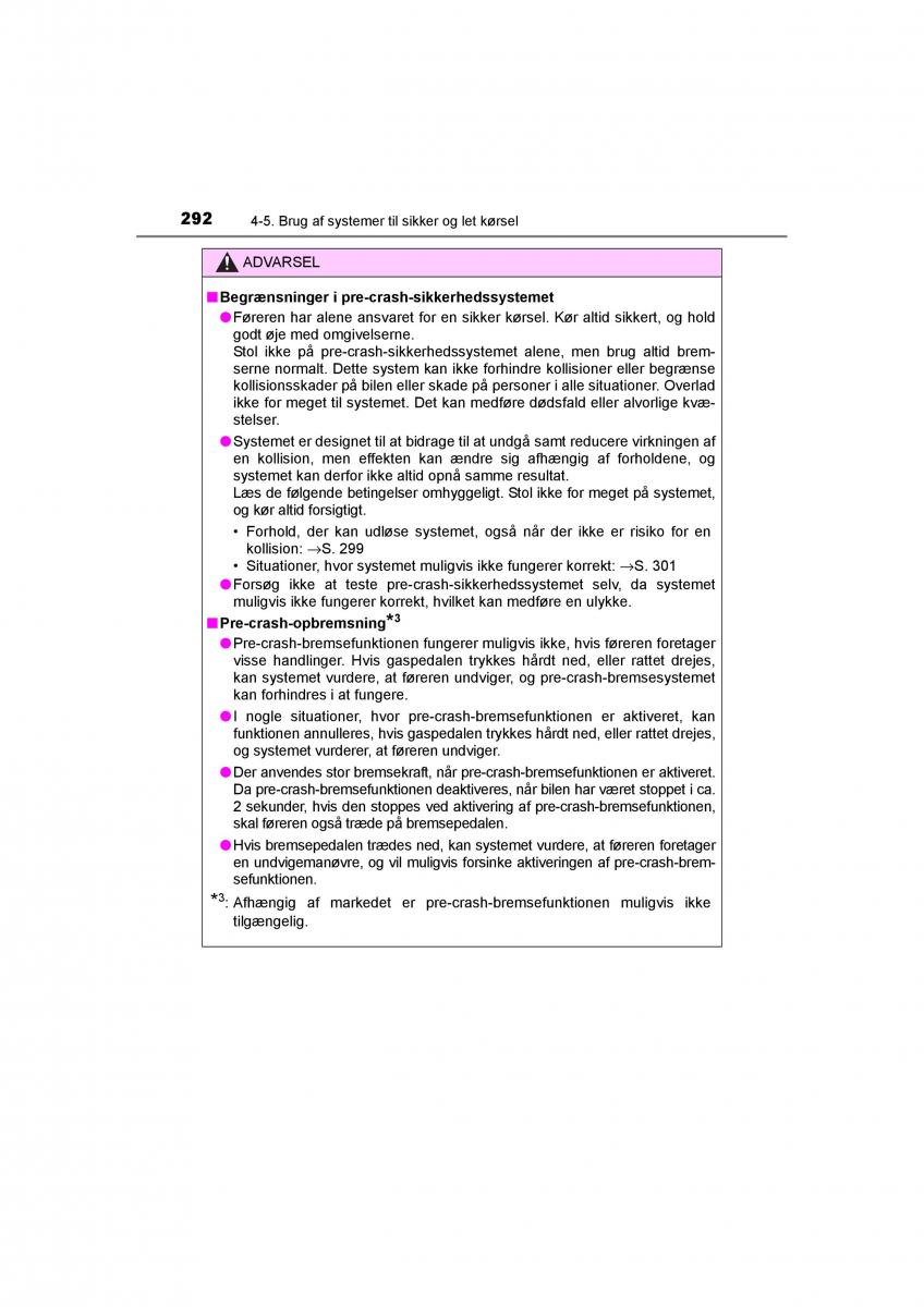 Toyota RAV4 IV 4 Bilens instruktionsbog / page 292