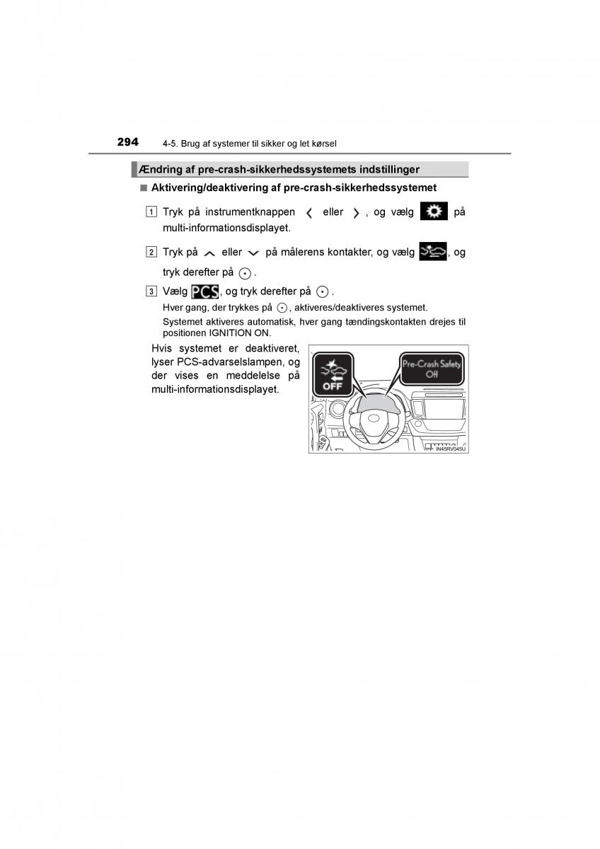 Toyota RAV4 IV 4 Bilens instruktionsbog / page 294