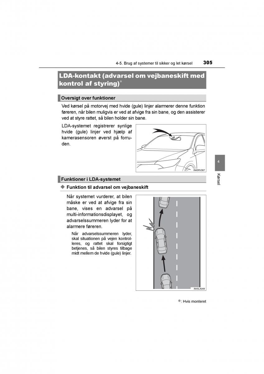 Toyota RAV4 IV 4 Bilens instruktionsbog / page 305