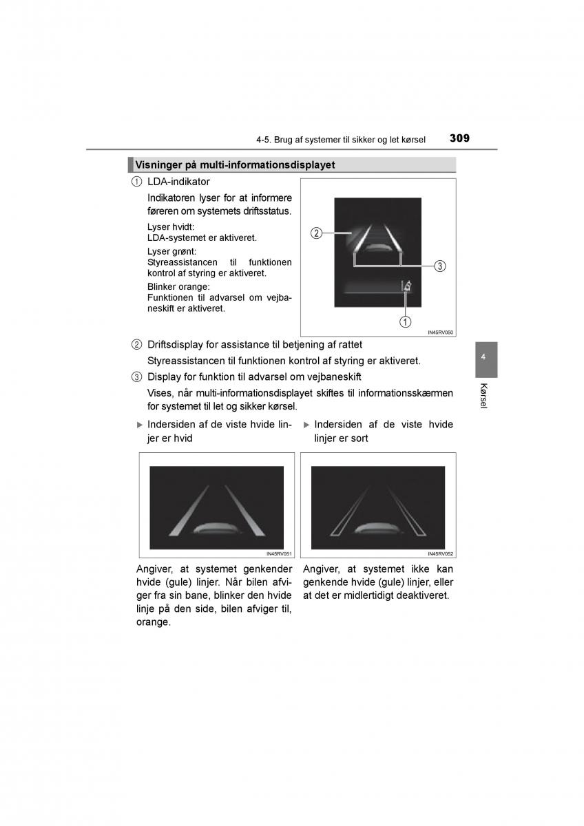 Toyota RAV4 IV 4 Bilens instruktionsbog / page 309