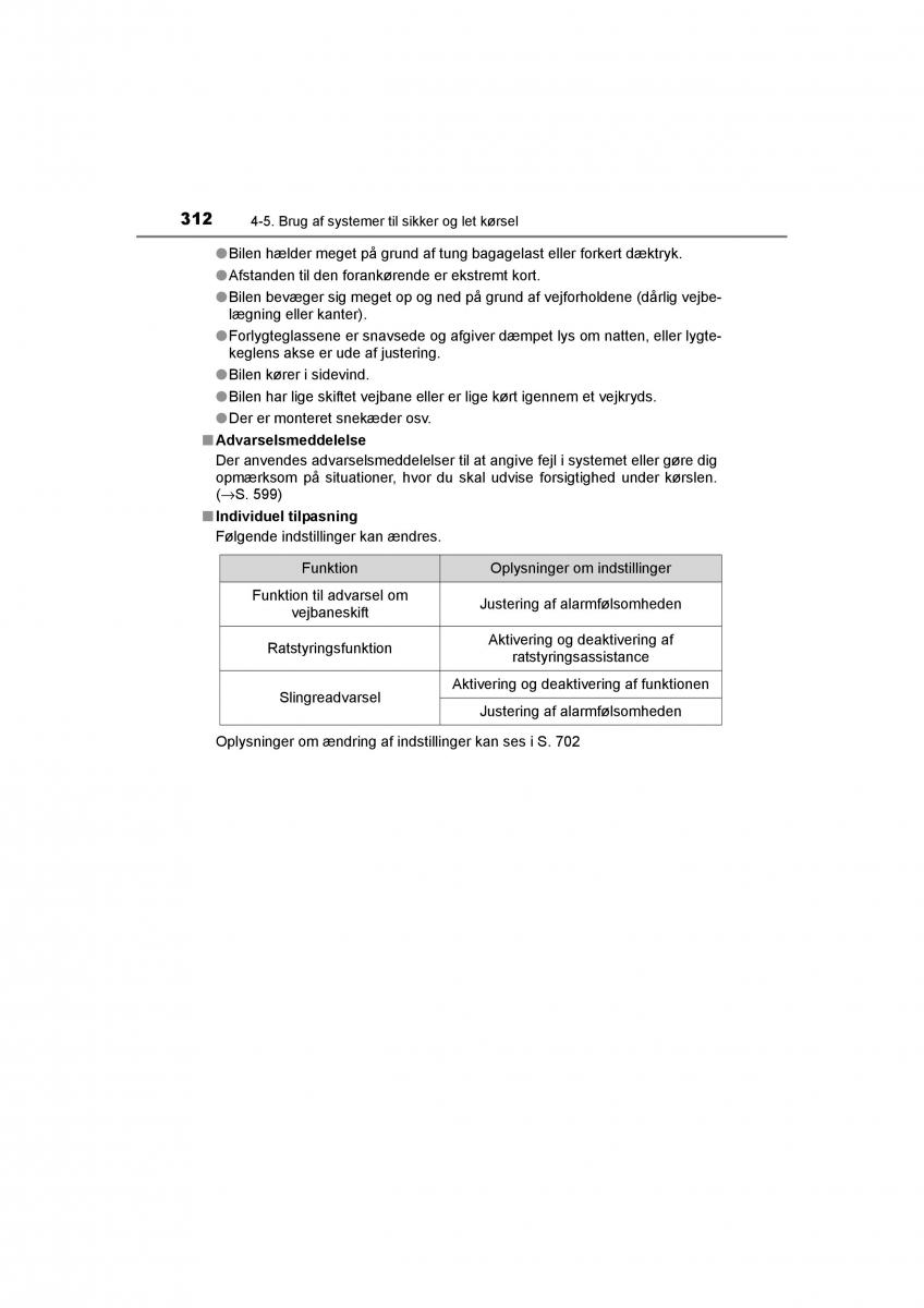 Toyota RAV4 IV 4 Bilens instruktionsbog / page 312