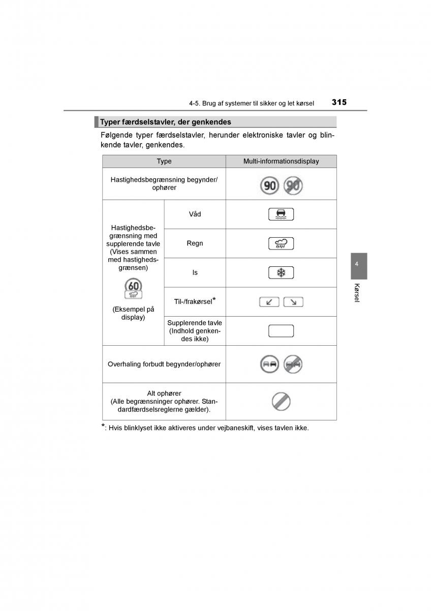 Toyota RAV4 IV 4 Bilens instruktionsbog / page 315