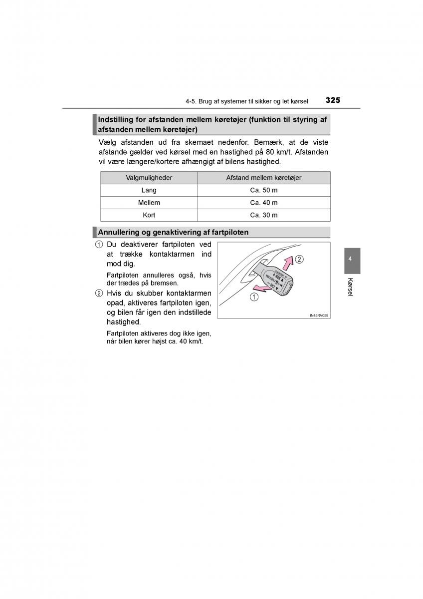 Toyota RAV4 IV 4 Bilens instruktionsbog / page 325