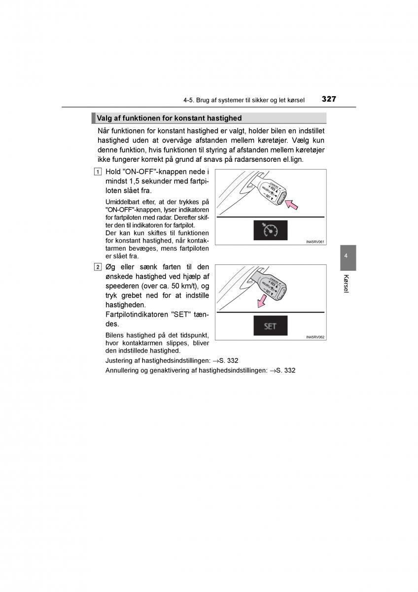 Toyota RAV4 IV 4 Bilens instruktionsbog / page 327