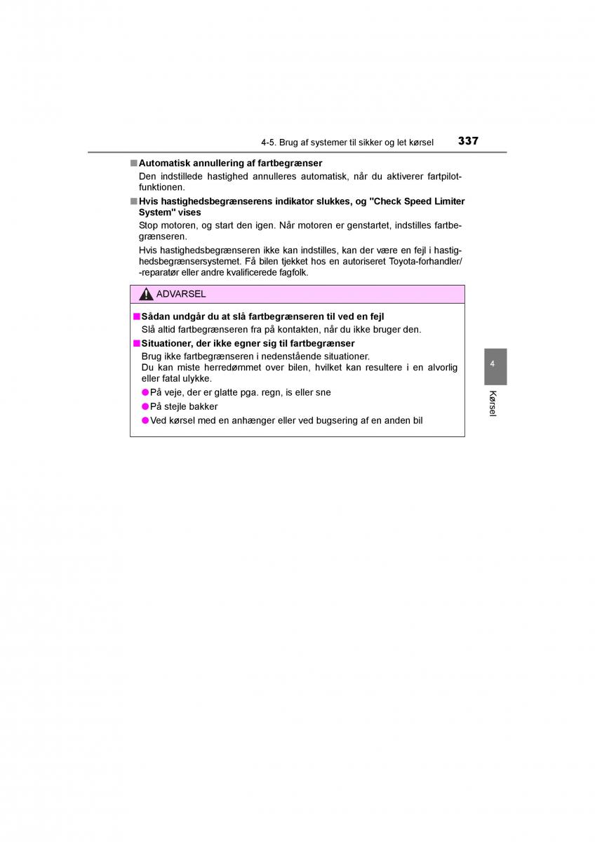 Toyota RAV4 IV 4 Bilens instruktionsbog / page 337