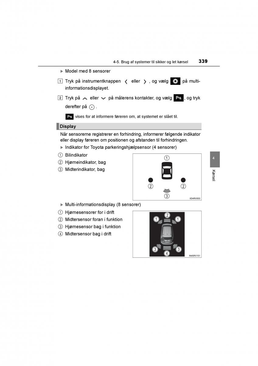 Toyota RAV4 IV 4 Bilens instruktionsbog / page 339