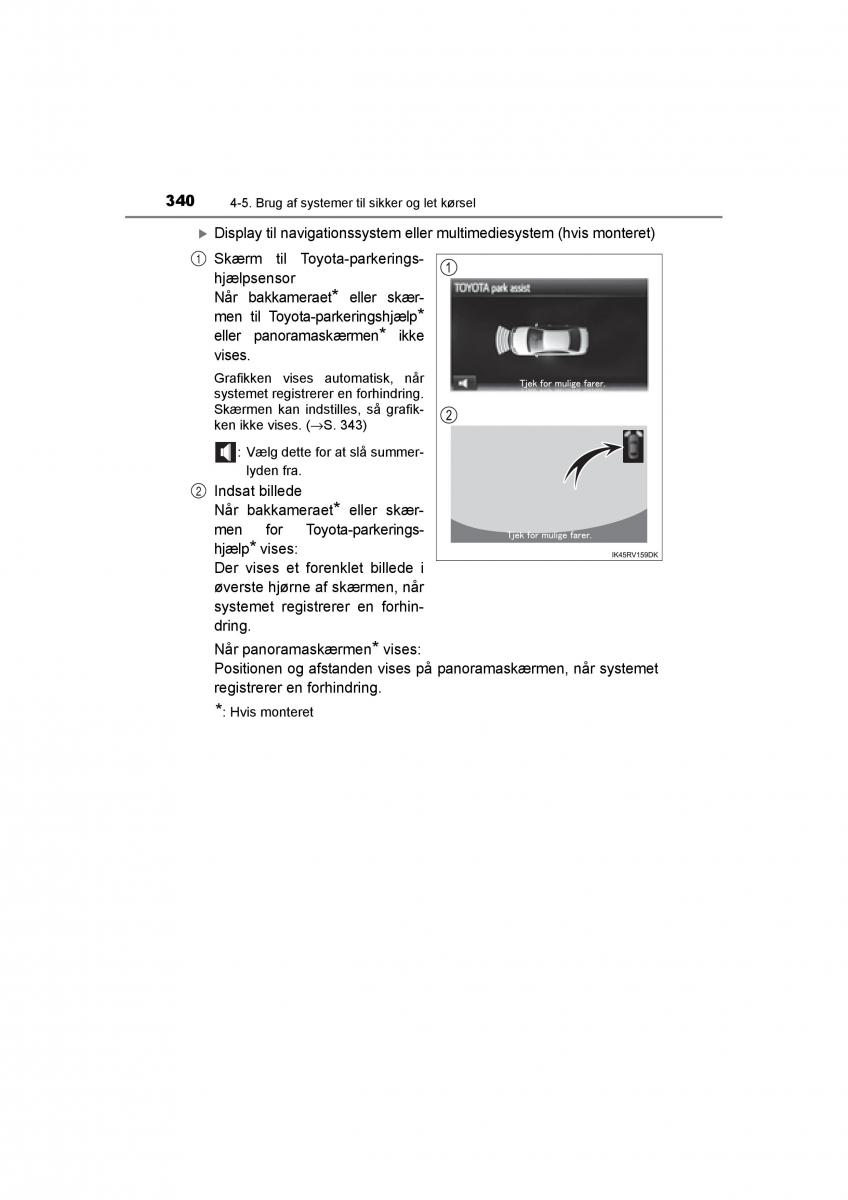 Toyota RAV4 IV 4 Bilens instruktionsbog / page 340