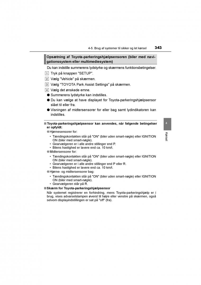 Toyota RAV4 IV 4 Bilens instruktionsbog / page 343