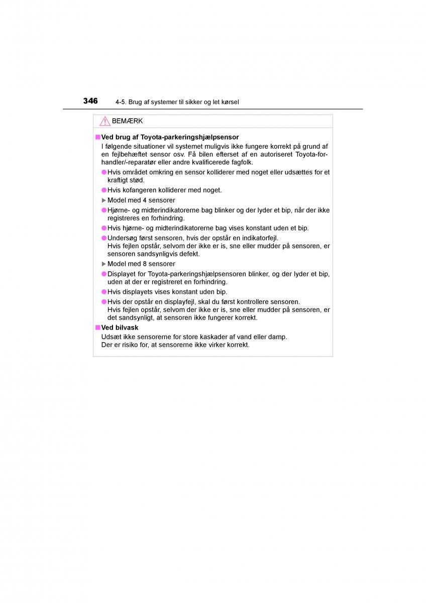 Toyota RAV4 IV 4 Bilens instruktionsbog / page 346