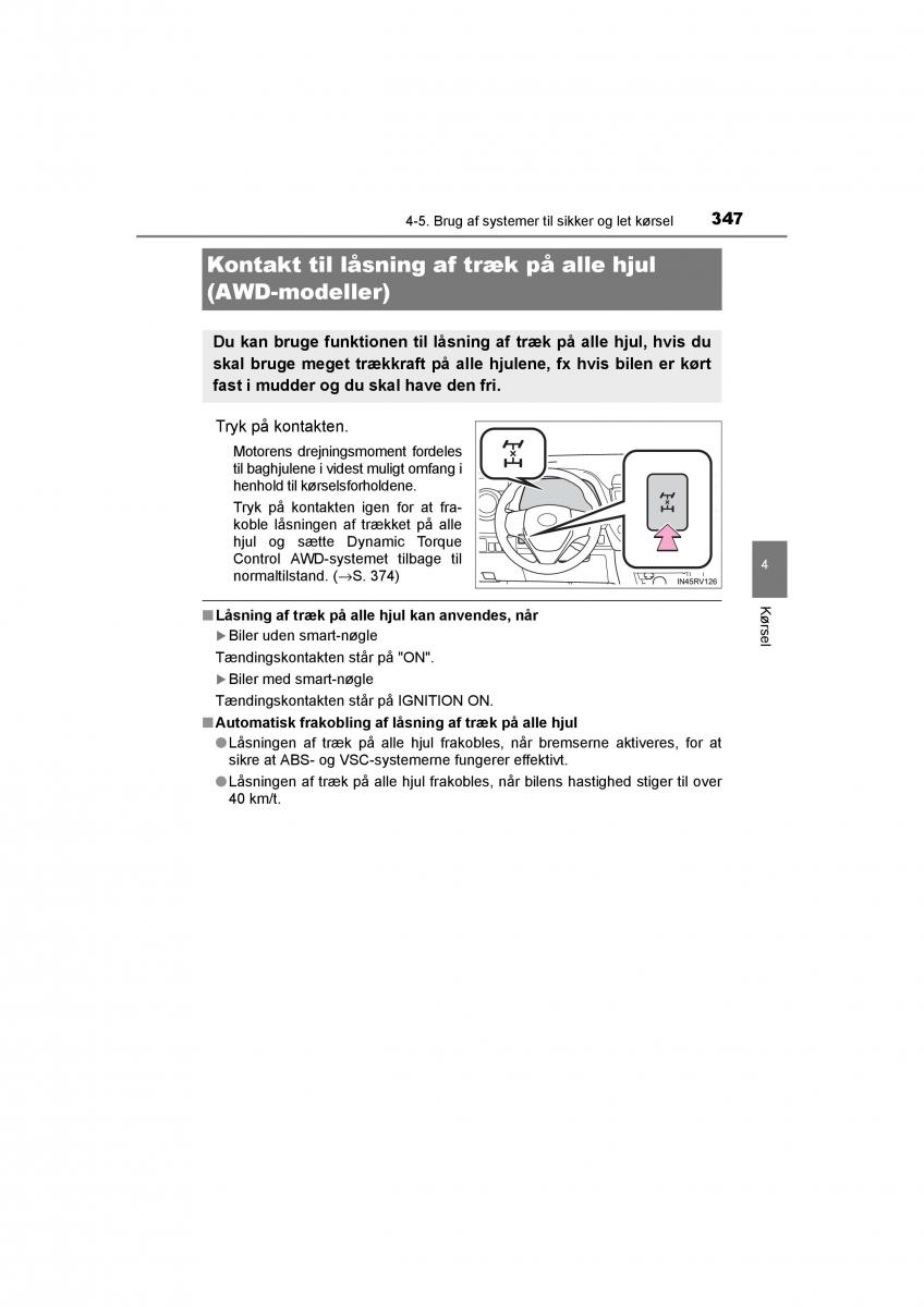 Toyota RAV4 IV 4 Bilens instruktionsbog / page 347