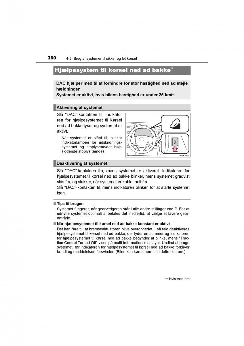 Toyota RAV4 IV 4 Bilens instruktionsbog / page 360