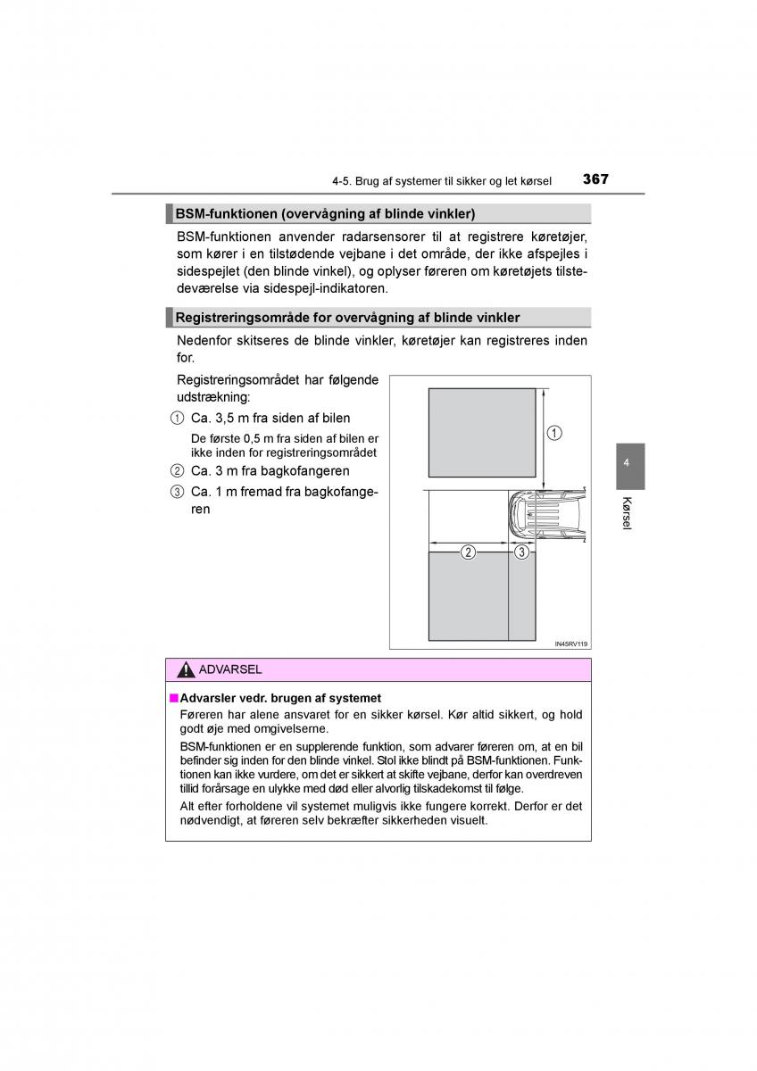 Toyota RAV4 IV 4 Bilens instruktionsbog / page 367