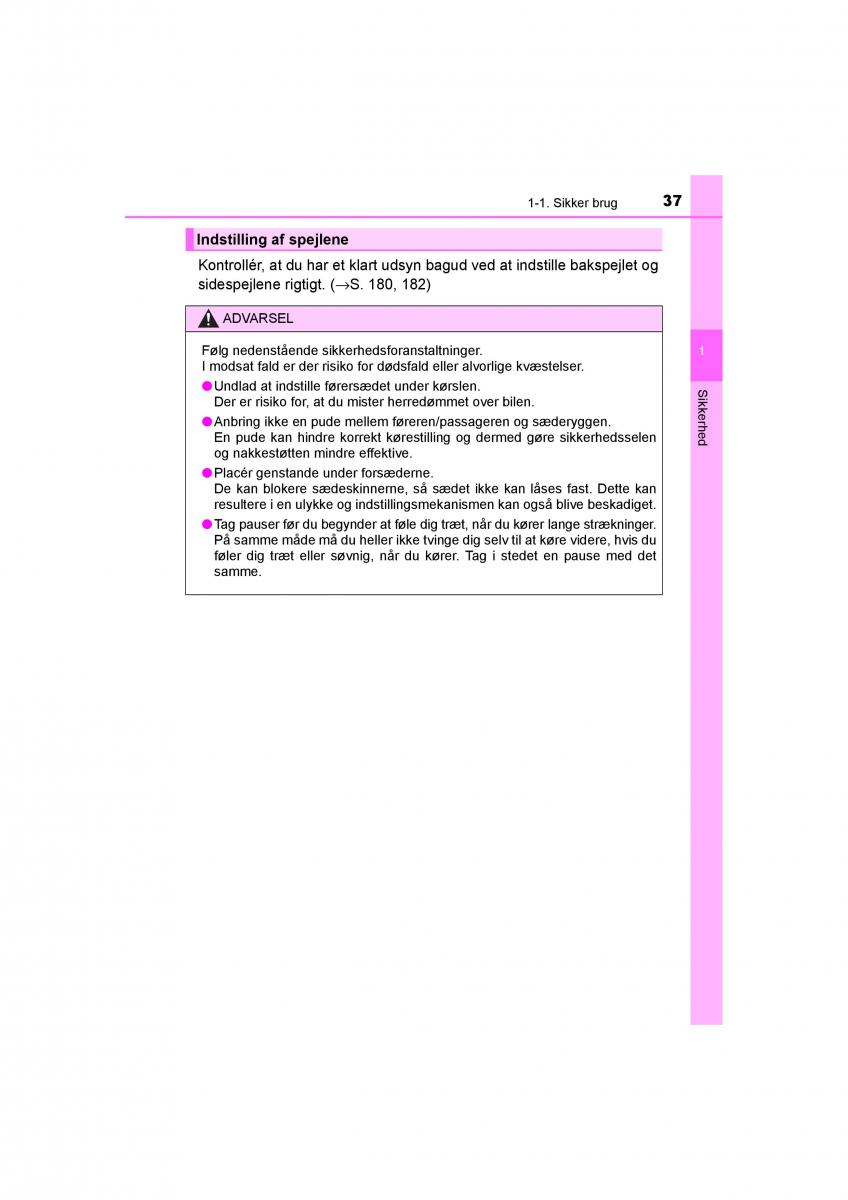 Toyota RAV4 IV 4 Bilens instruktionsbog / page 37