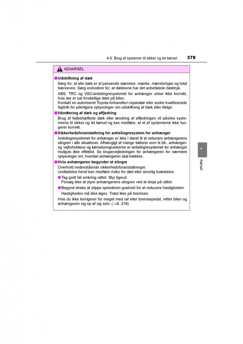 Toyota RAV4 IV 4 Bilens instruktionsbog / page 379