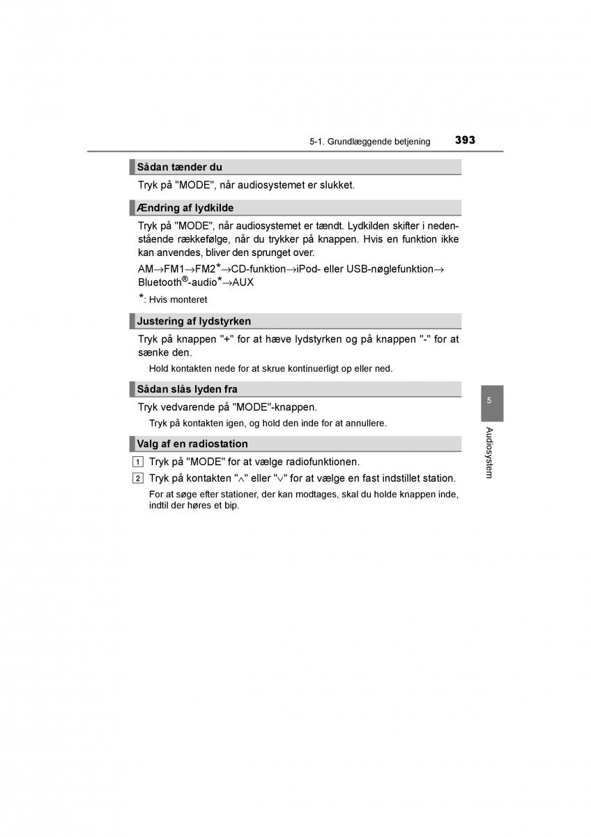 Toyota RAV4 IV 4 Bilens instruktionsbog / page 393