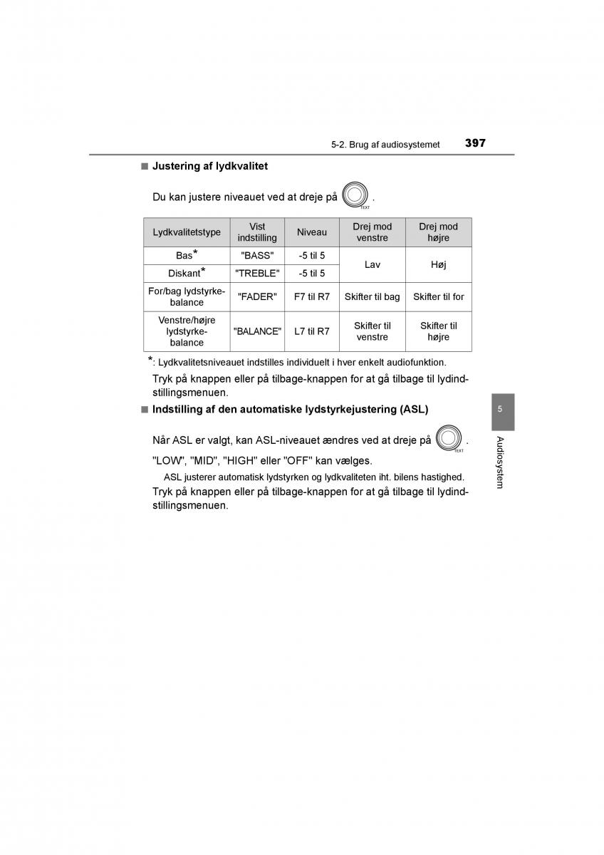 Toyota RAV4 IV 4 Bilens instruktionsbog / page 397