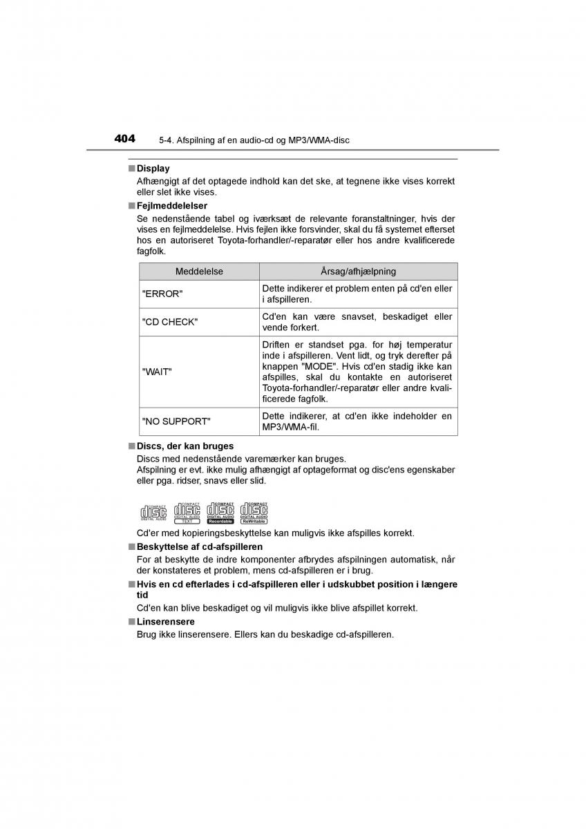 Toyota RAV4 IV 4 Bilens instruktionsbog / page 404