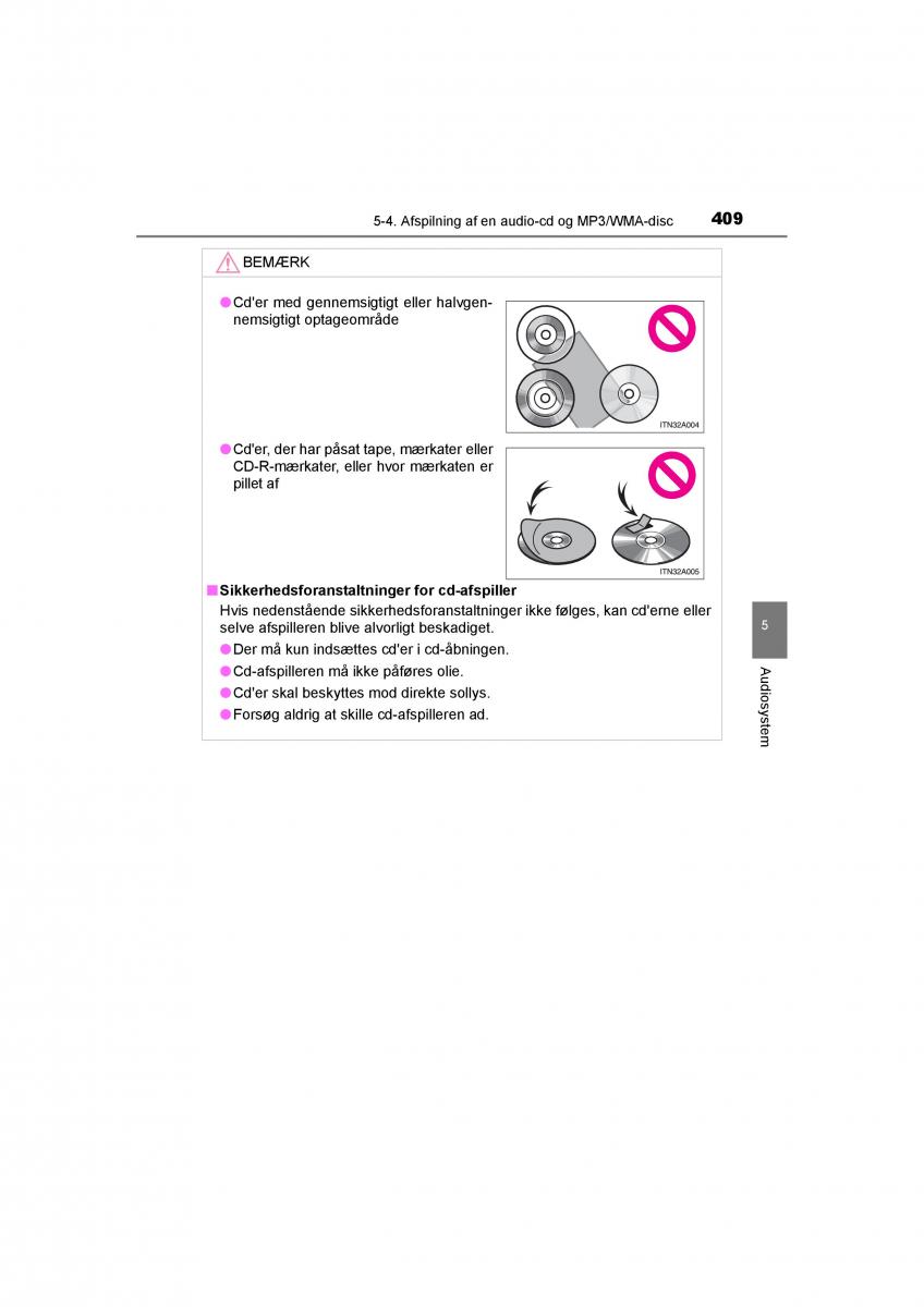 Toyota RAV4 IV 4 Bilens instruktionsbog / page 409