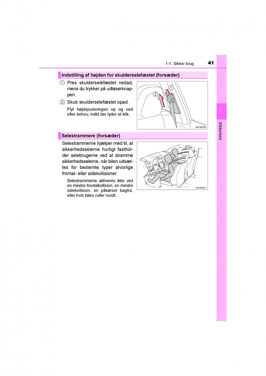 Toyota RAV4 IV 4 Bilens instruktionsbog / page 41