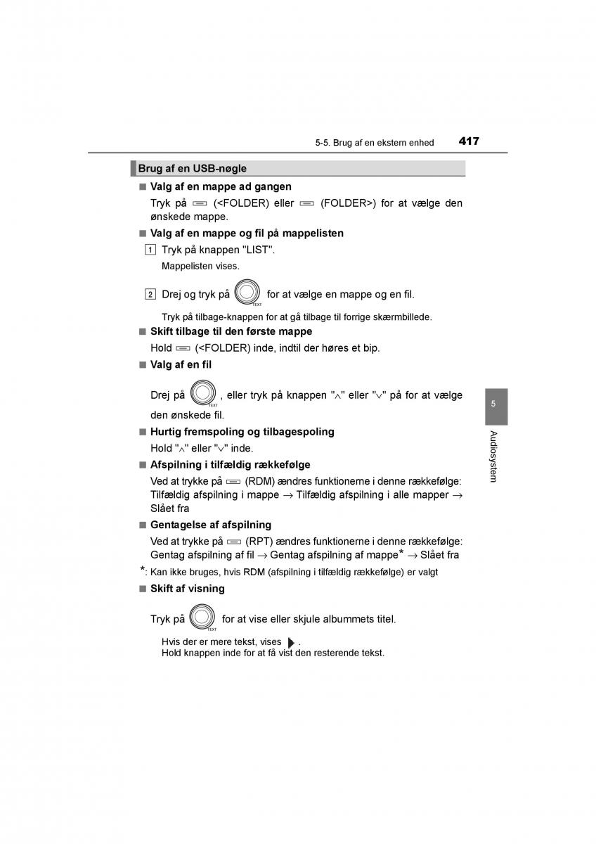 Toyota RAV4 IV 4 Bilens instruktionsbog / page 417