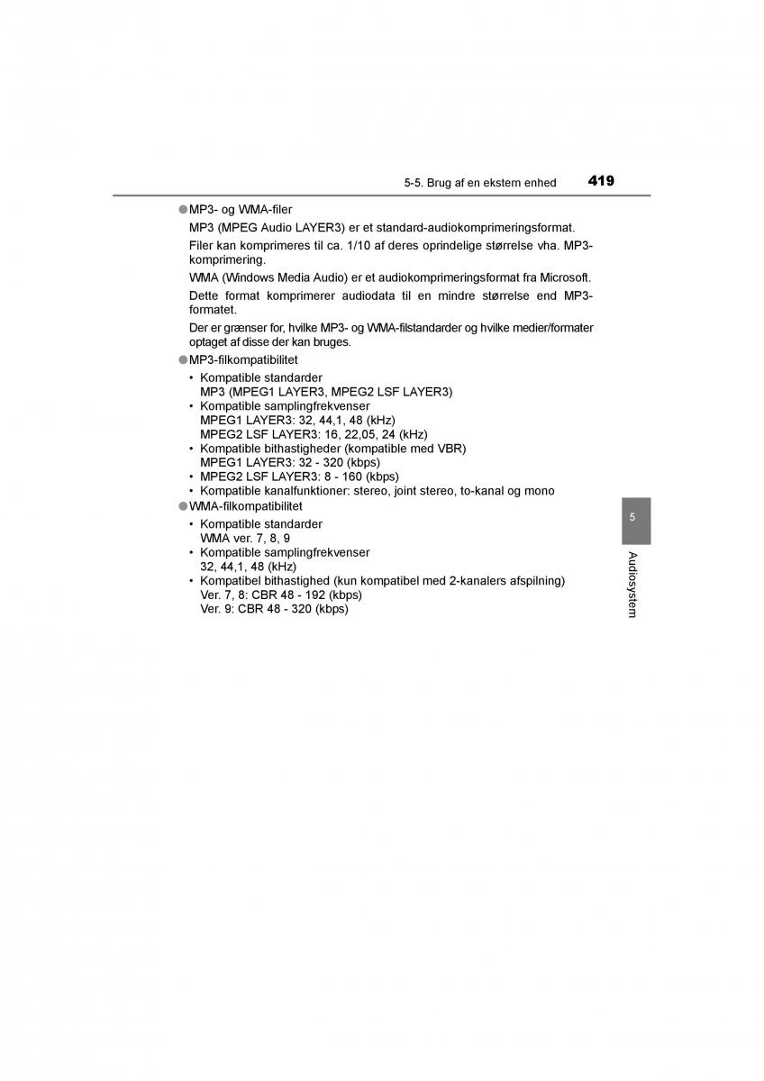 Toyota RAV4 IV 4 Bilens instruktionsbog / page 419