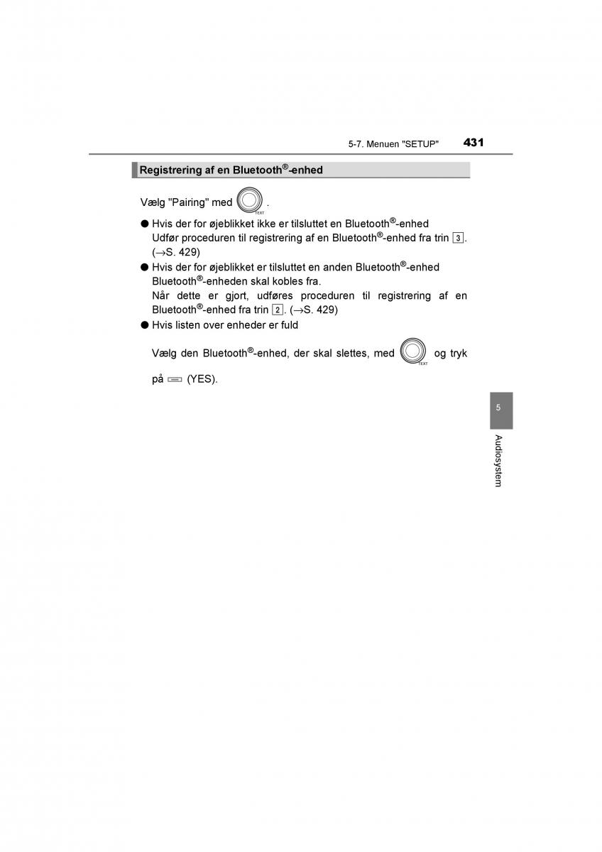 Toyota RAV4 IV 4 Bilens instruktionsbog / page 431