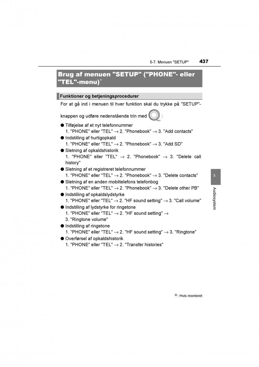 Toyota RAV4 IV 4 Bilens instruktionsbog / page 437