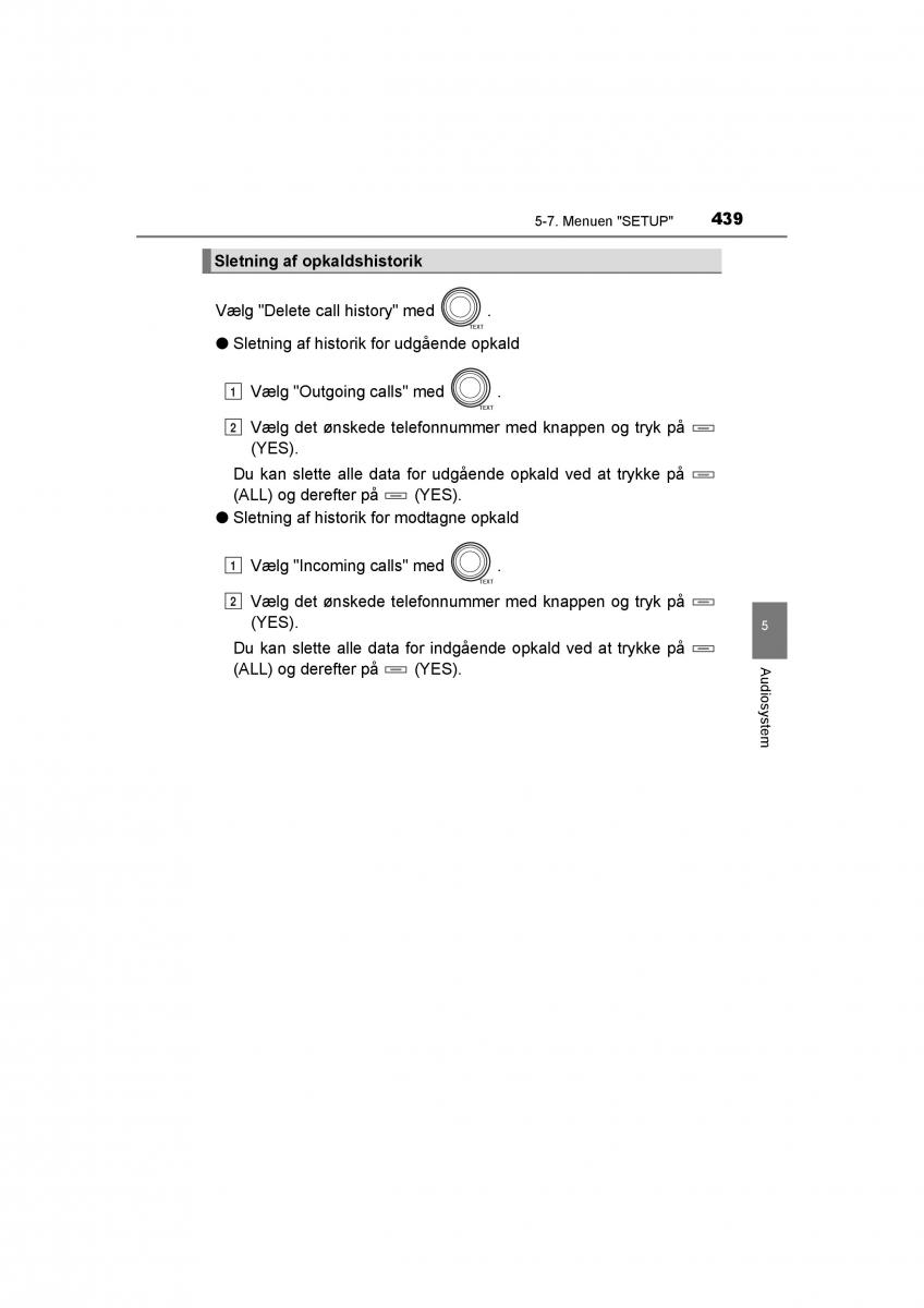 Toyota RAV4 IV 4 Bilens instruktionsbog / page 439