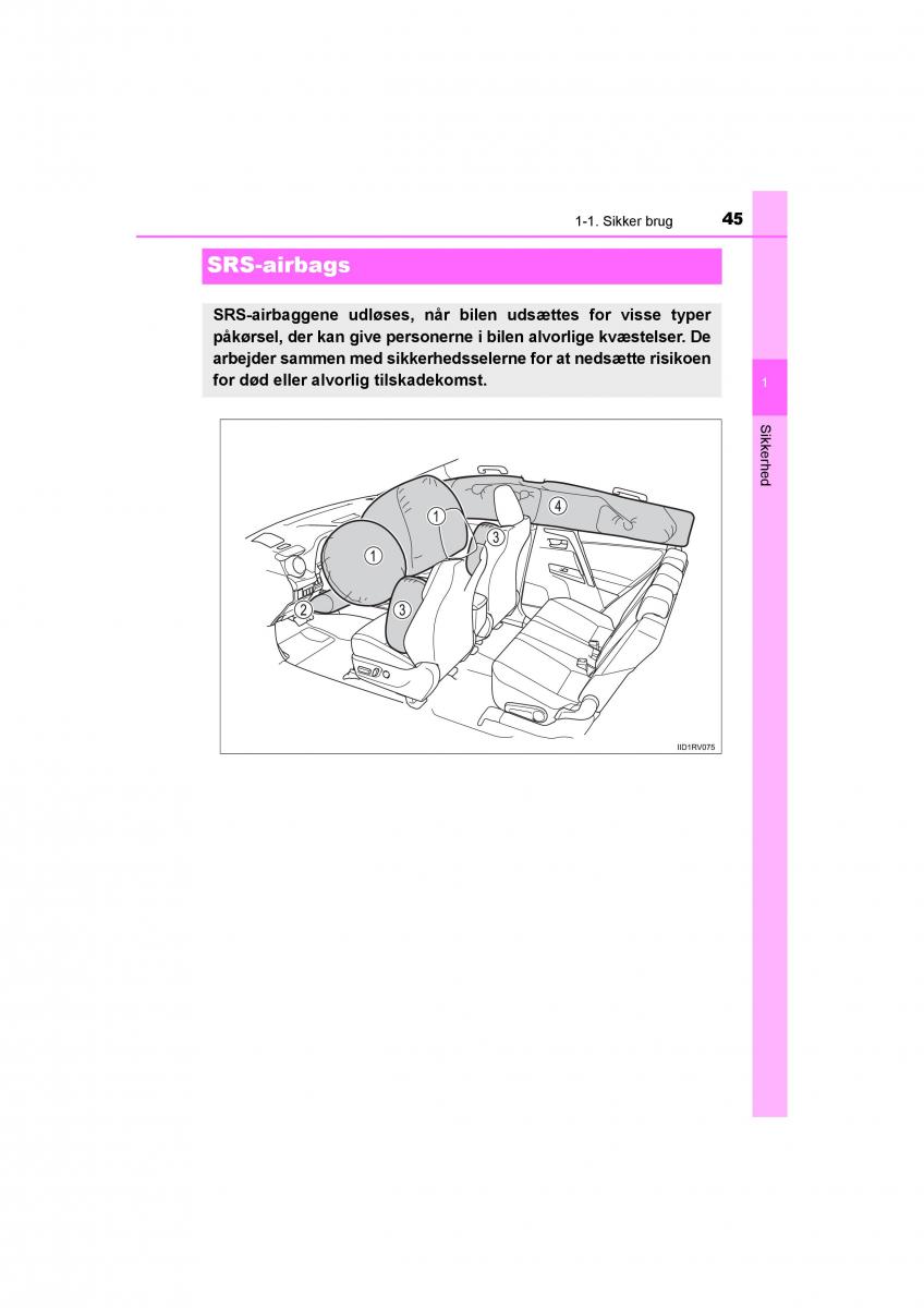 Toyota RAV4 IV 4 Bilens instruktionsbog / page 45