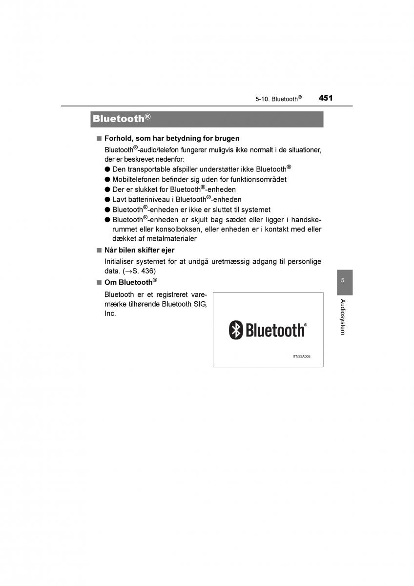 Toyota RAV4 IV 4 Bilens instruktionsbog / page 451