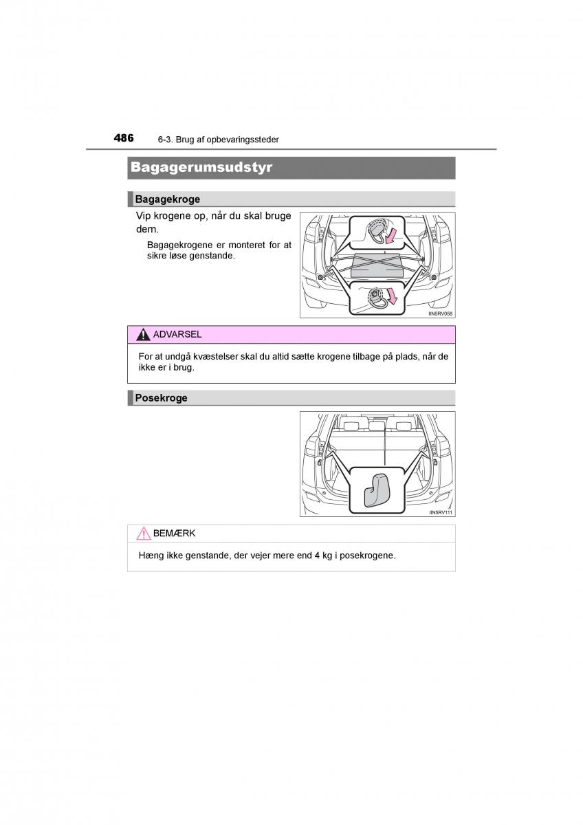 Toyota RAV4 IV 4 Bilens instruktionsbog / page 486