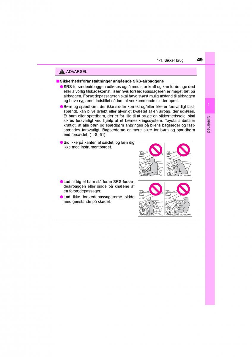 Toyota RAV4 IV 4 Bilens instruktionsbog / page 49