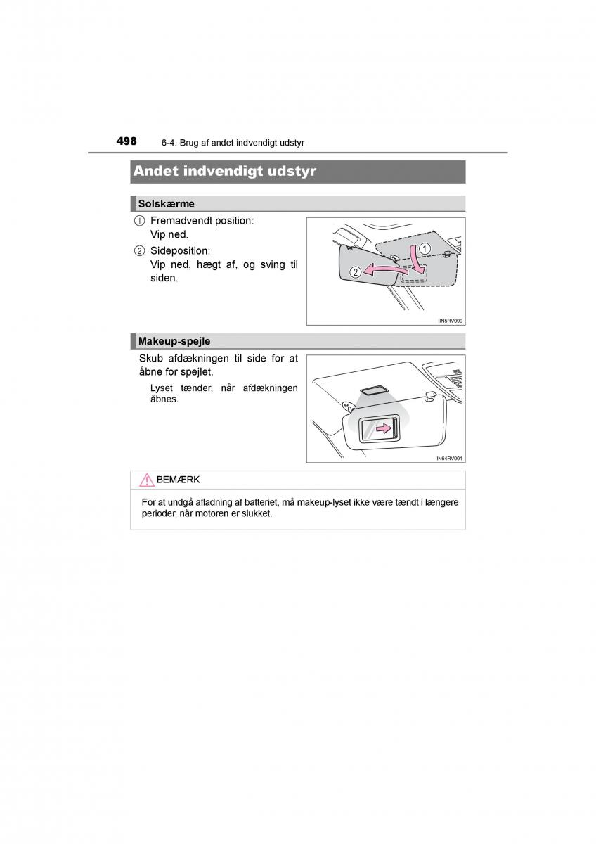 Toyota RAV4 IV 4 Bilens instruktionsbog / page 498