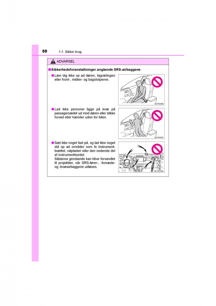 Toyota RAV4 IV 4 Bilens instruktionsbog / page 50