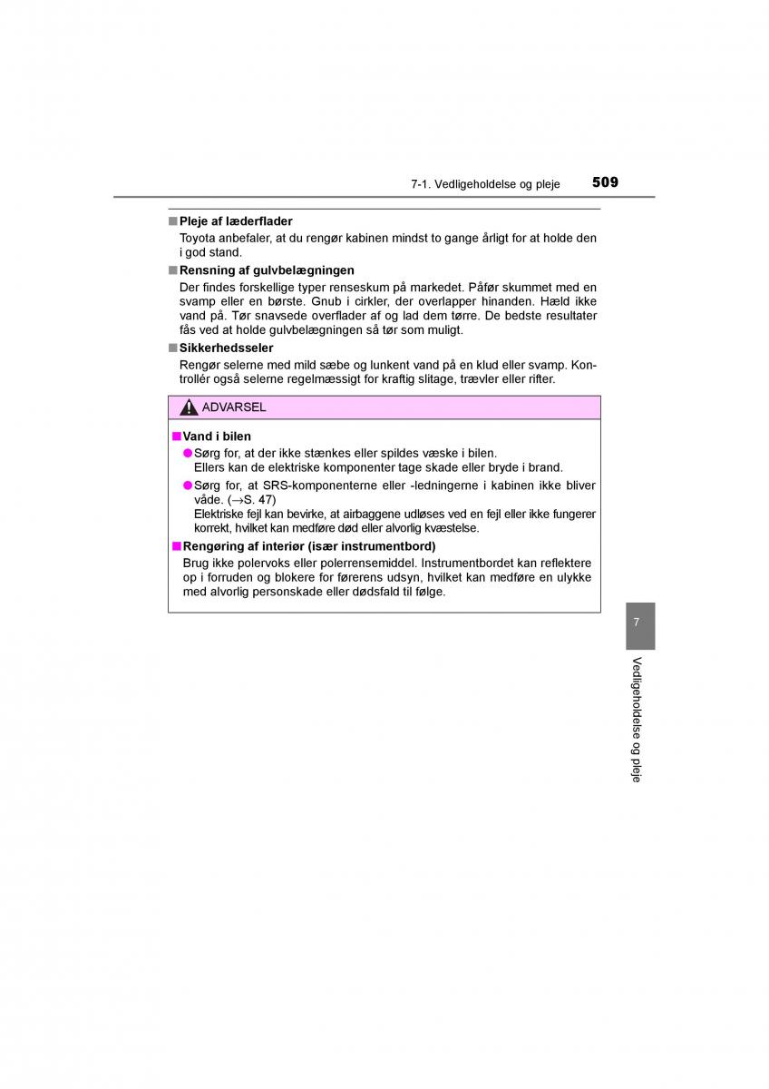 Toyota RAV4 IV 4 Bilens instruktionsbog / page 509