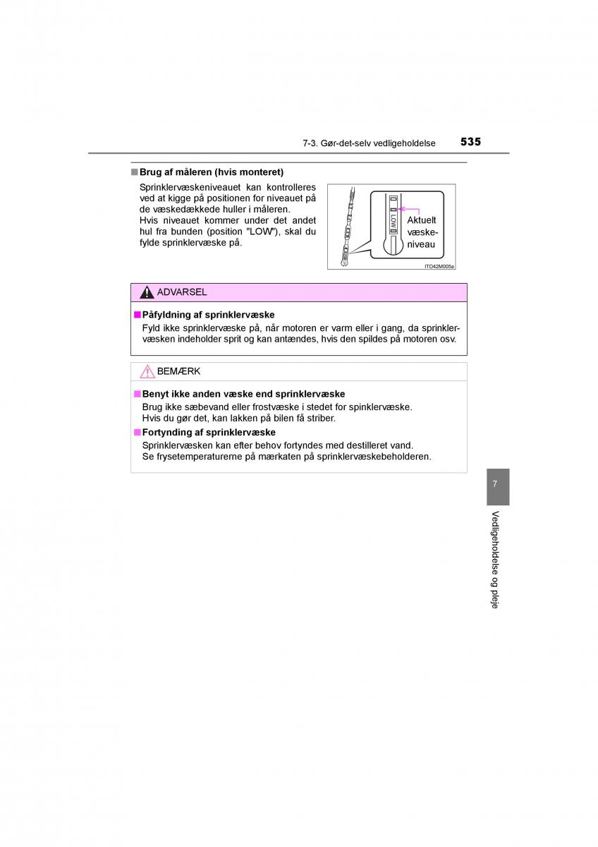 Toyota RAV4 IV 4 Bilens instruktionsbog / page 535