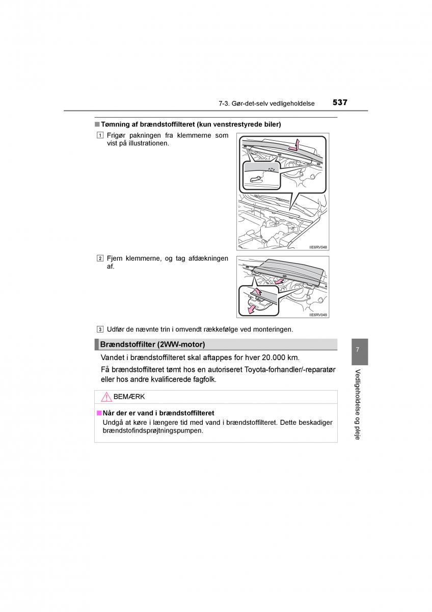 Toyota RAV4 IV 4 Bilens instruktionsbog / page 537