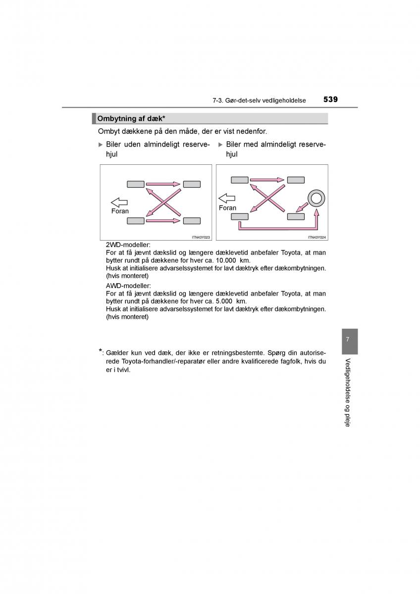 Toyota RAV4 IV 4 Bilens instruktionsbog / page 539