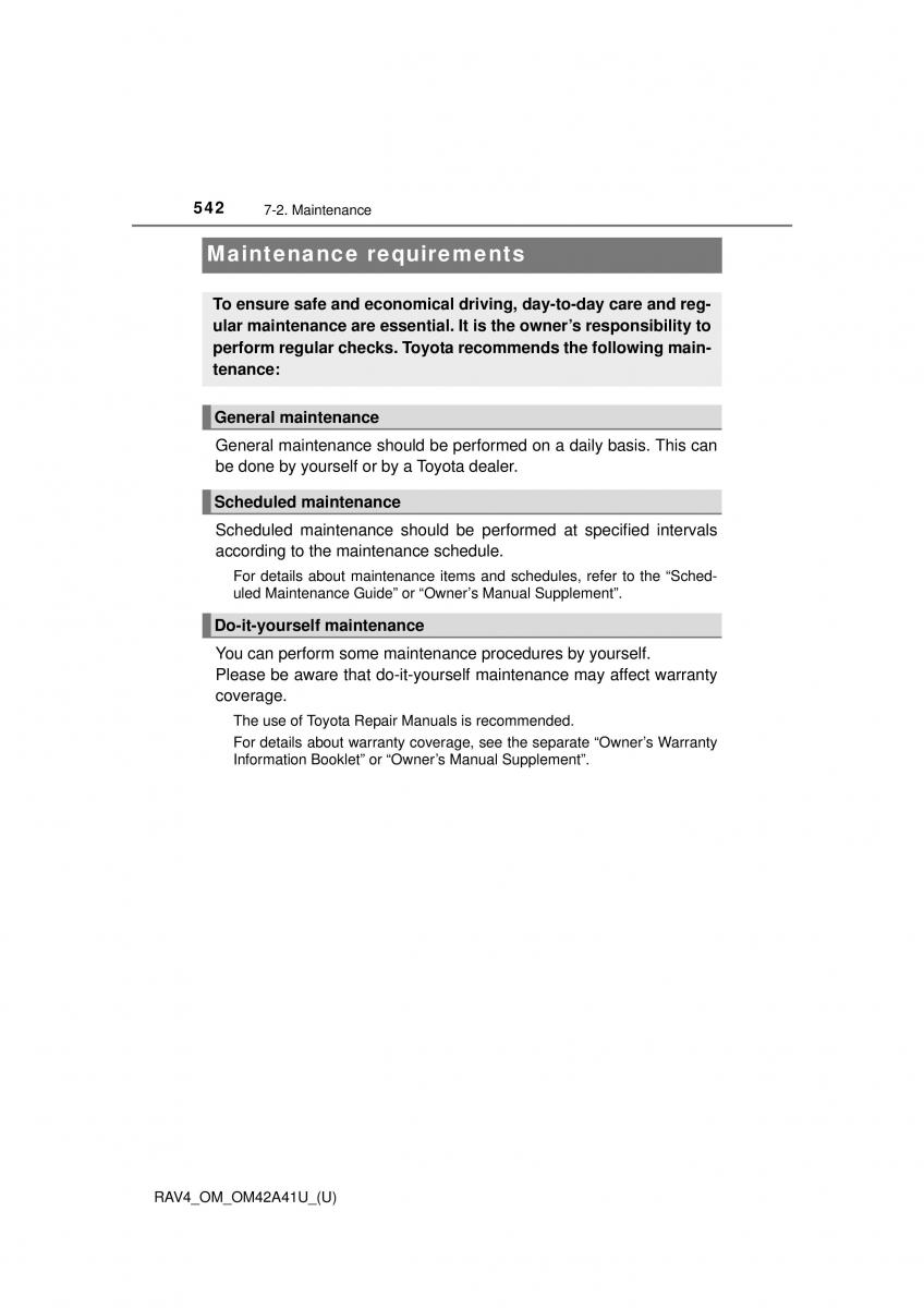 Toyota RAV4 IV 4 owners manual / page 542