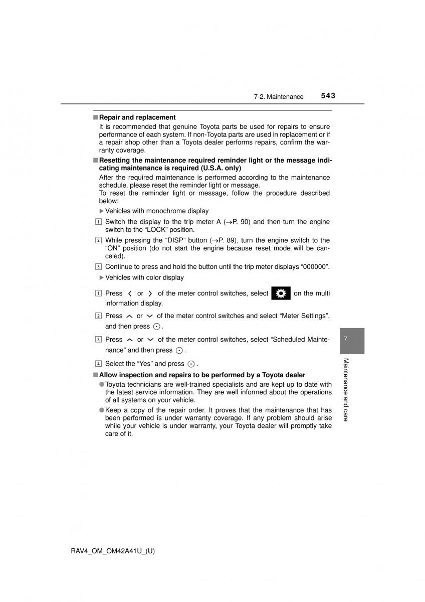 Toyota RAV4 IV 4 owners manual / page 543