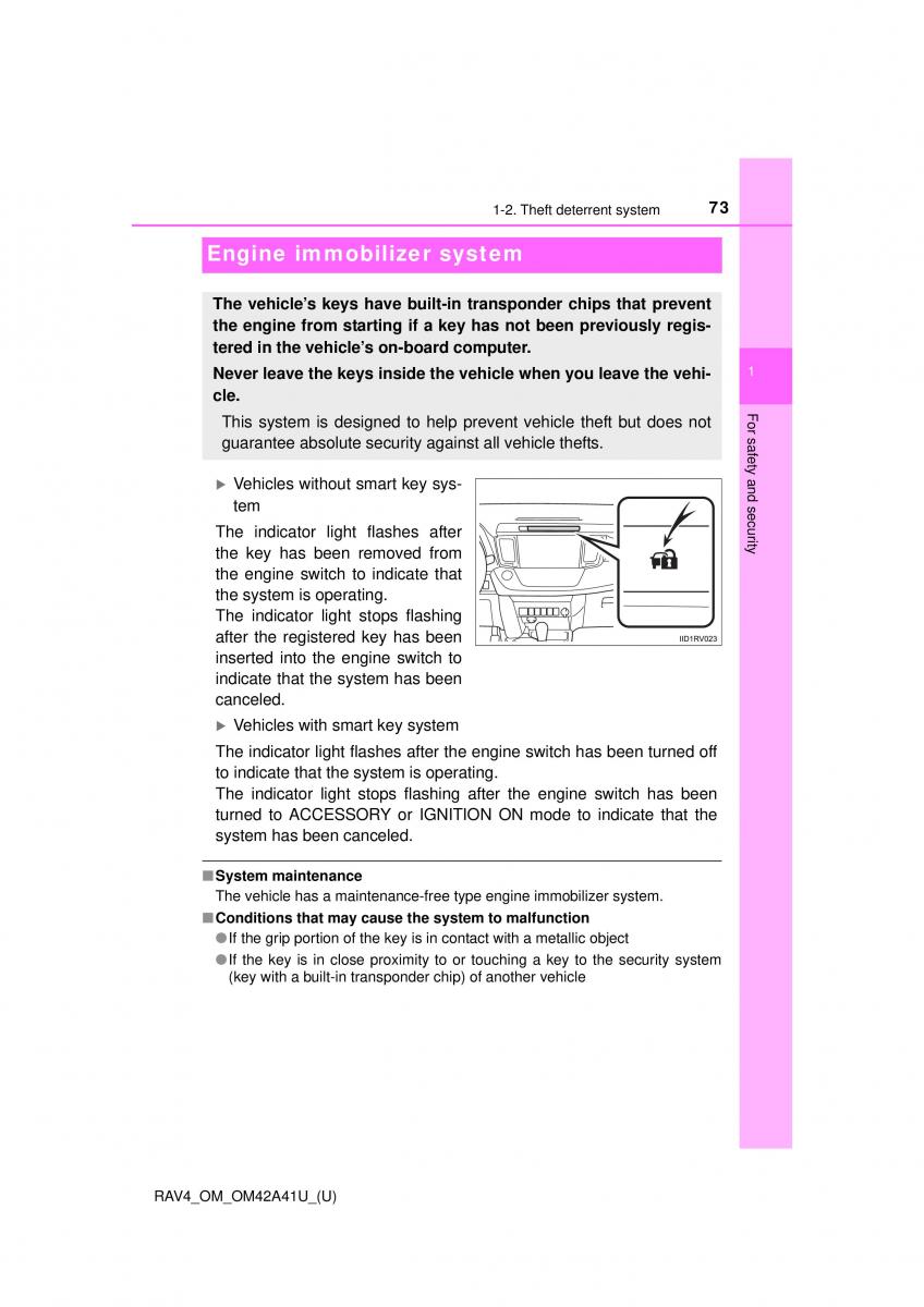 Toyota RAV4 IV 4 owners manual / page 73