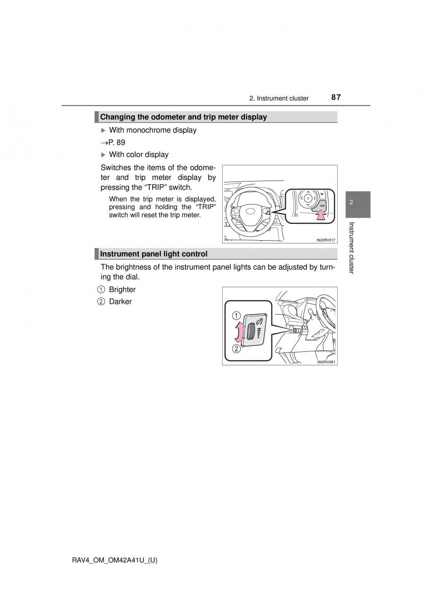 Toyota RAV4 IV 4 owners manual / page 87