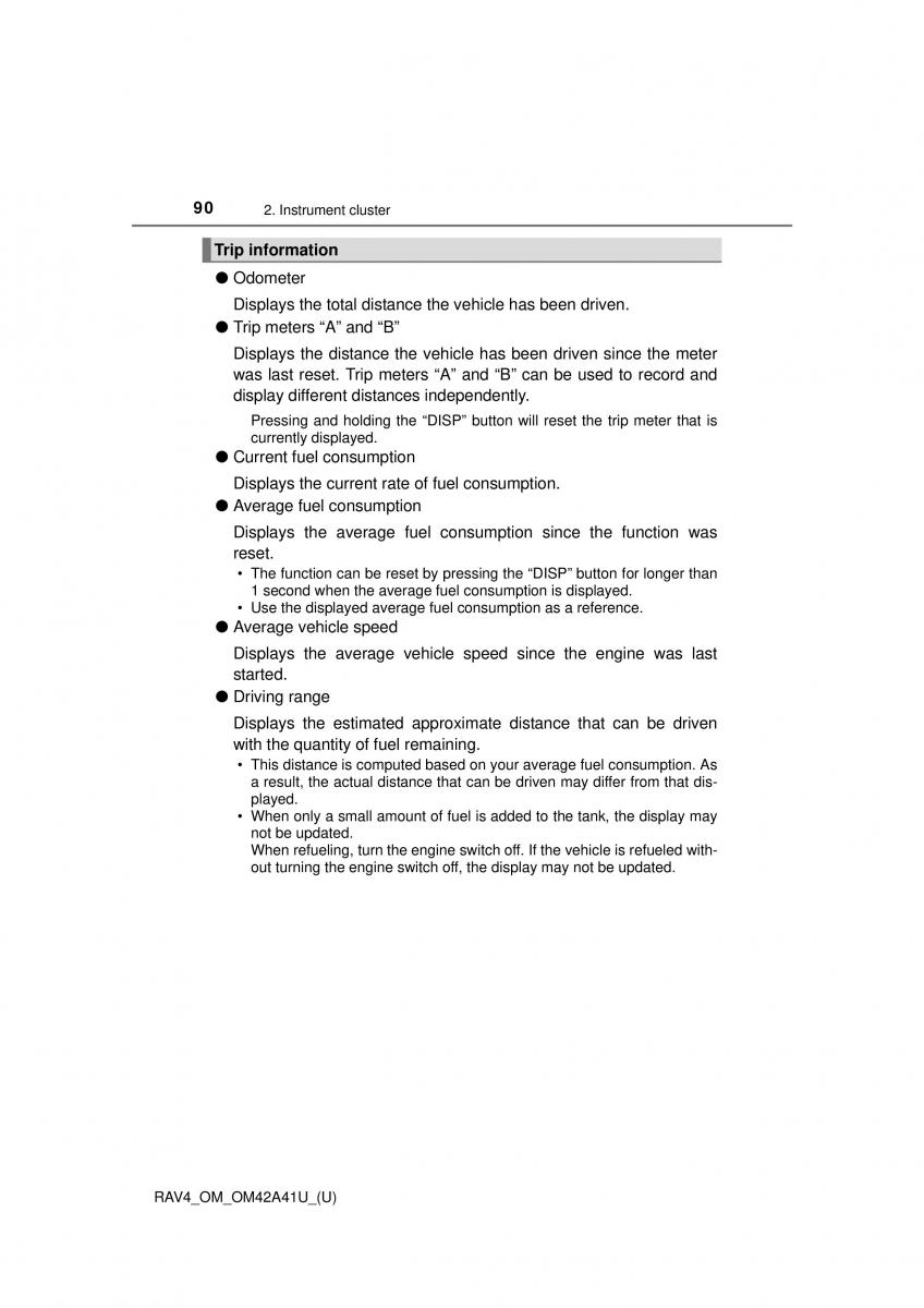 Toyota RAV4 IV 4 owners manual / page 90