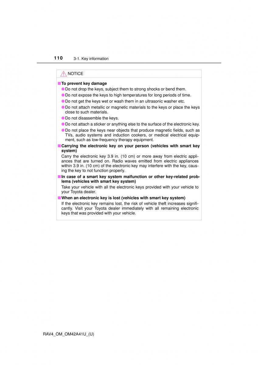 Toyota RAV4 IV 4 owners manual / page 110